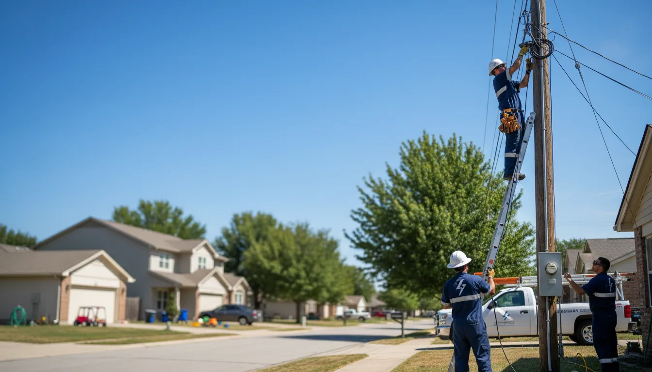 Residential electrician providing installation services in Forney, TX